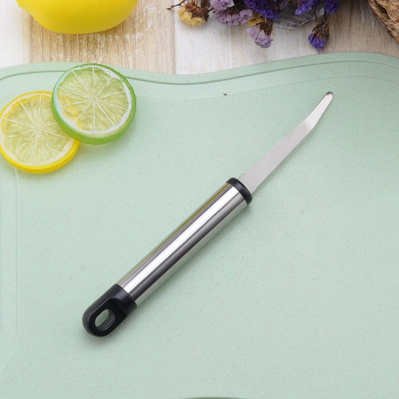 GOODFEER Grapefruit Fruit Knife, Stainless Steel Curved Serrated Utility with Long Handle Kitchen Peeler - Image 3